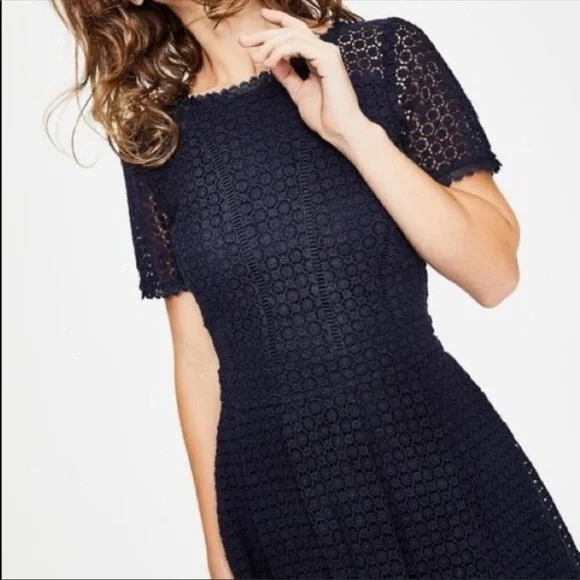 COPY - Boden Julieta Navy Lace Dress Sz 8 - Picture 2 of 11